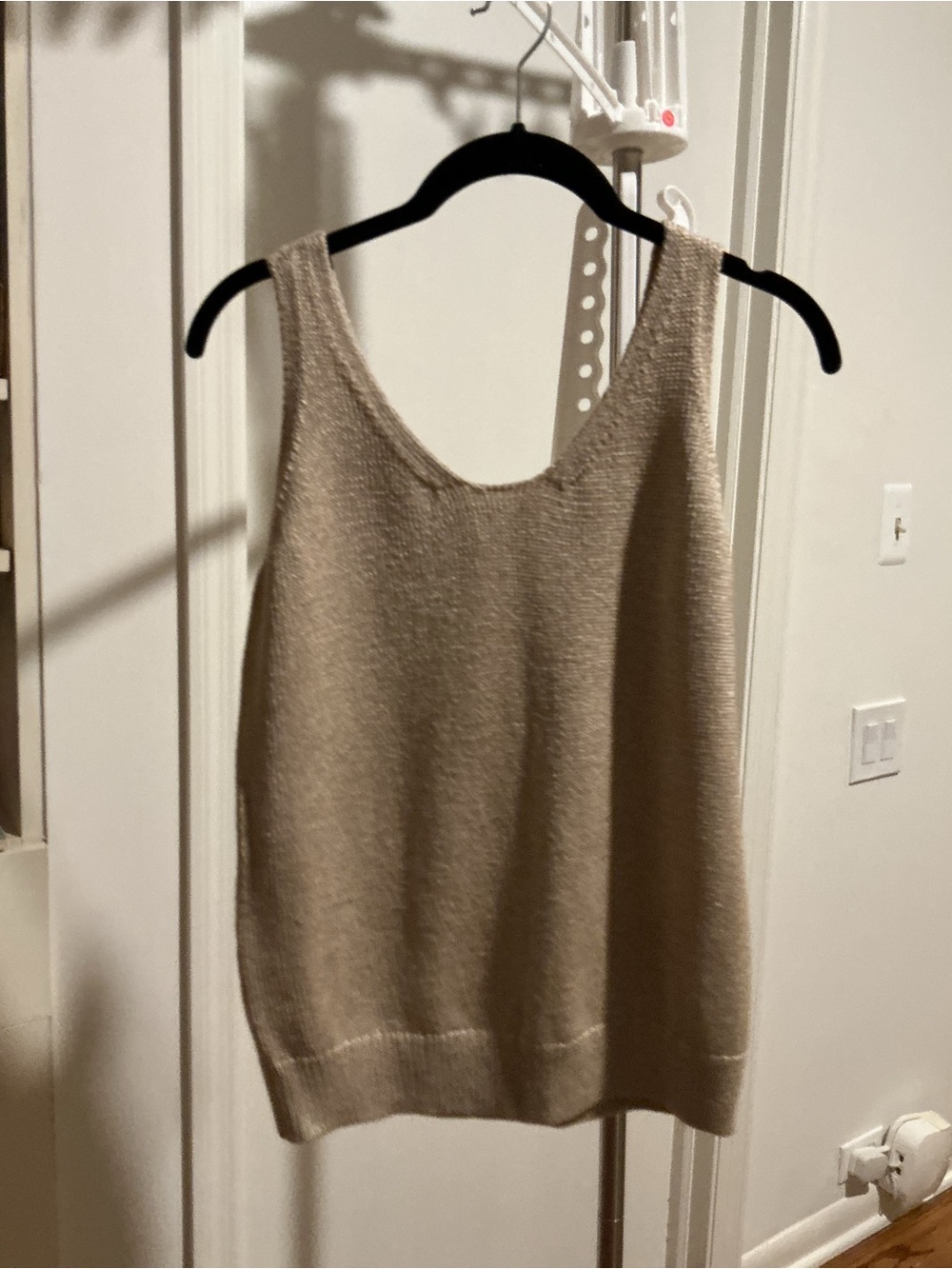 LOFT Sleeveless Knit Tank in Beige Taupe
